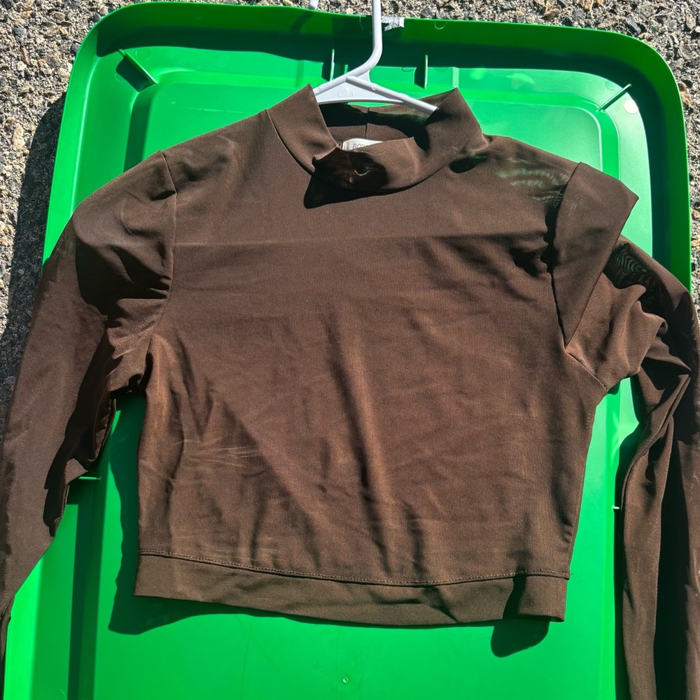 sheer brown top